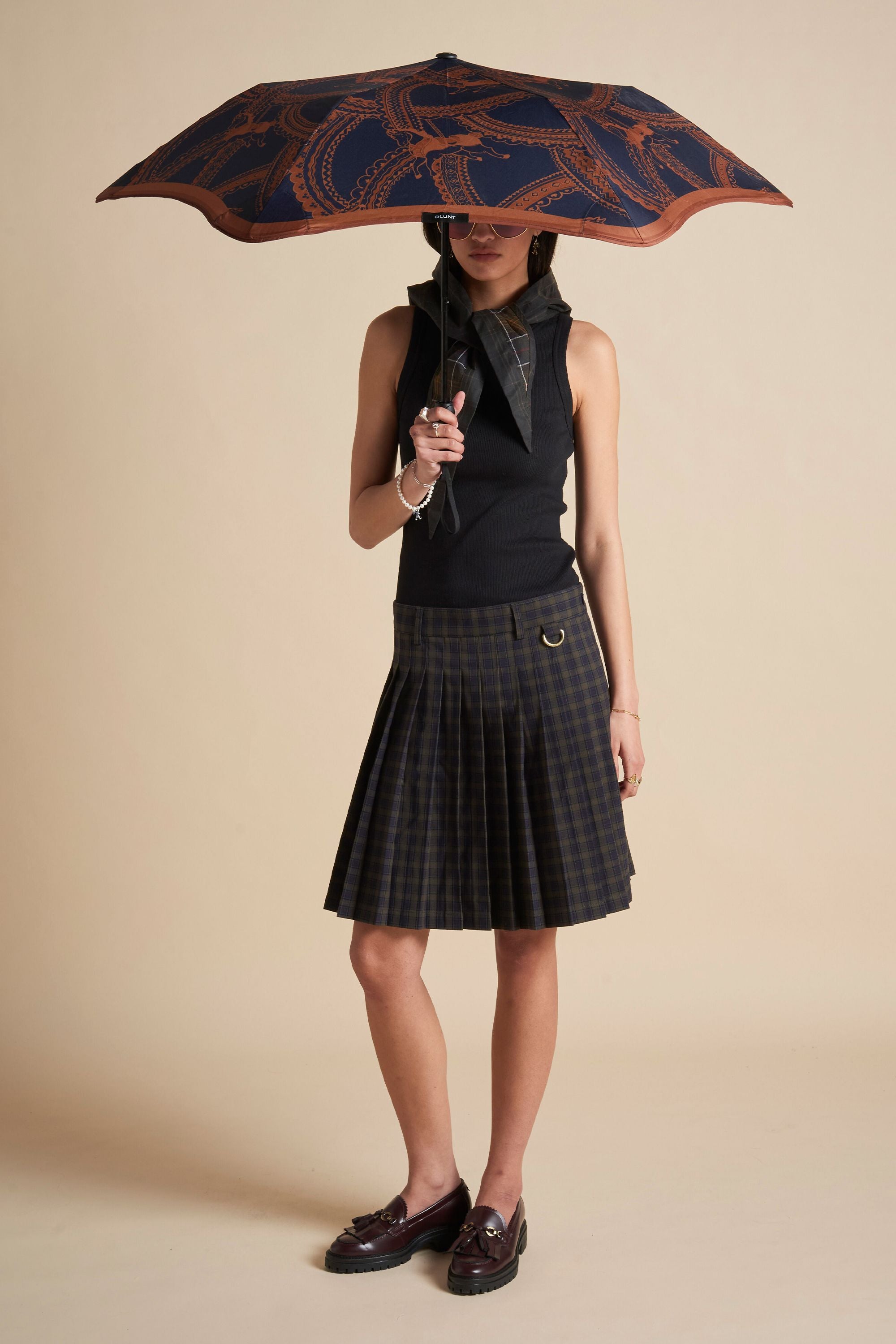 Karen Walker Metro Carousel ombrello navy/chestnut