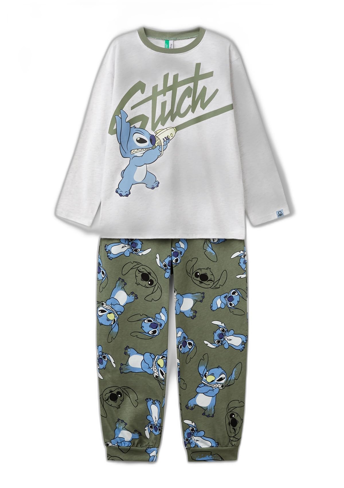 Benetton 3vr50p08g pigiama bambini Stitch XS 2 pezzi