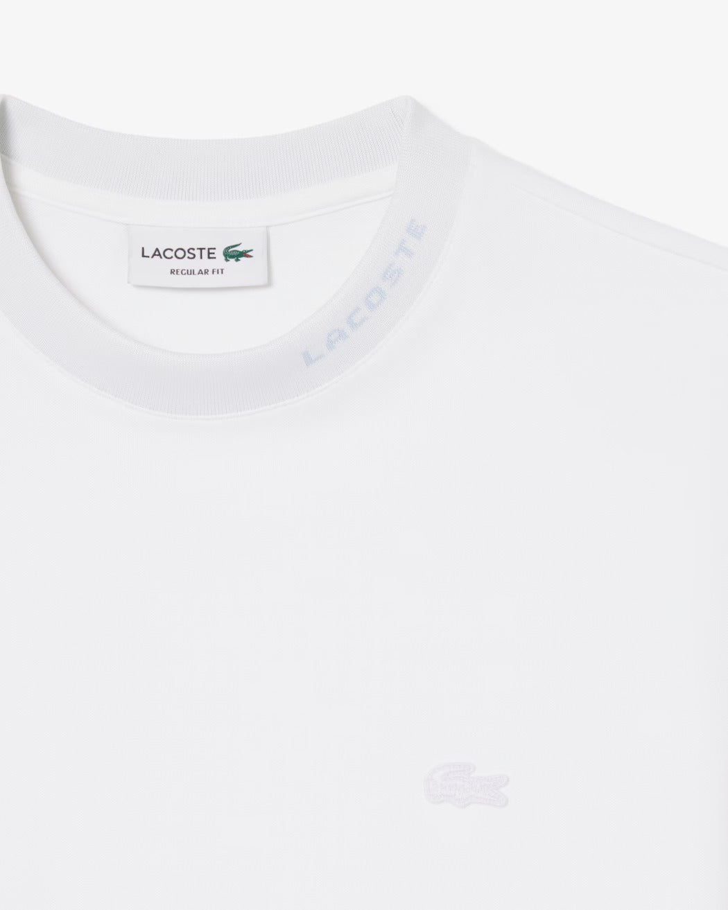 Lacoste TH5060 T-Shirt Piquet Bianco Logo Jacquard