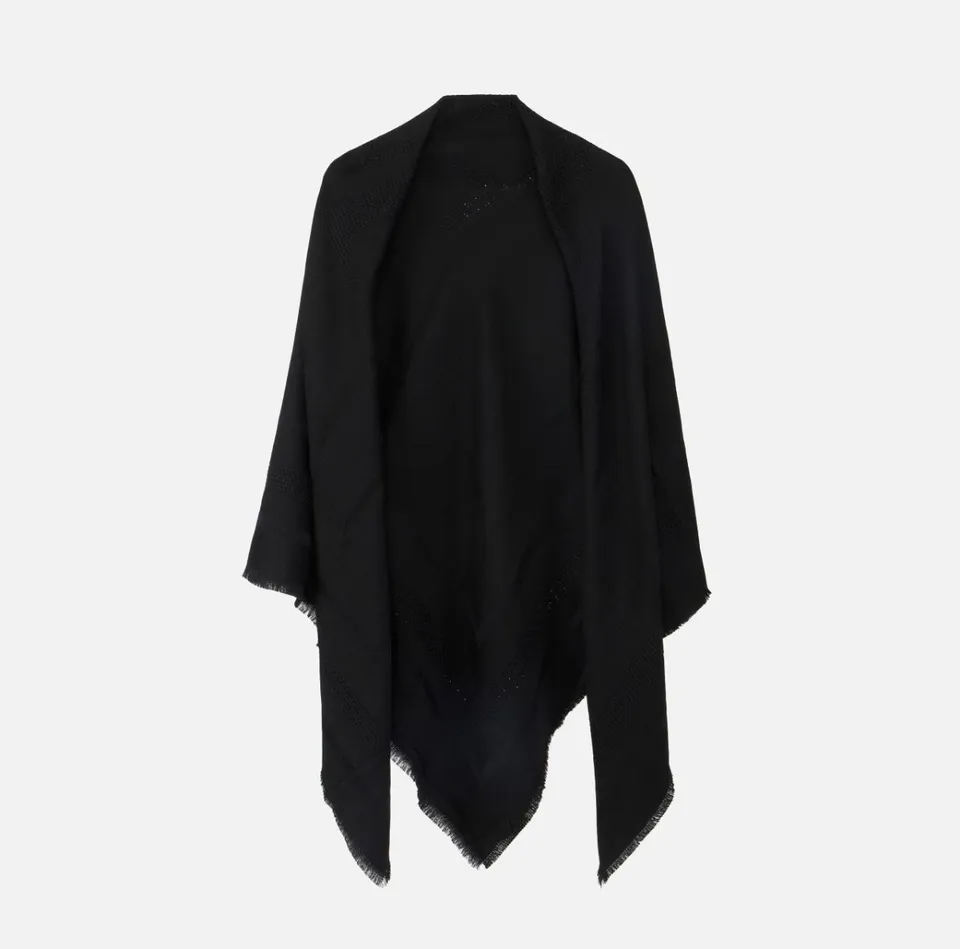 Elisabetta Franchi MT01F66E2 mantella donna nera lana