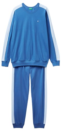 Benetton 30964p026 Pigiama Uomo Cotone Bluette