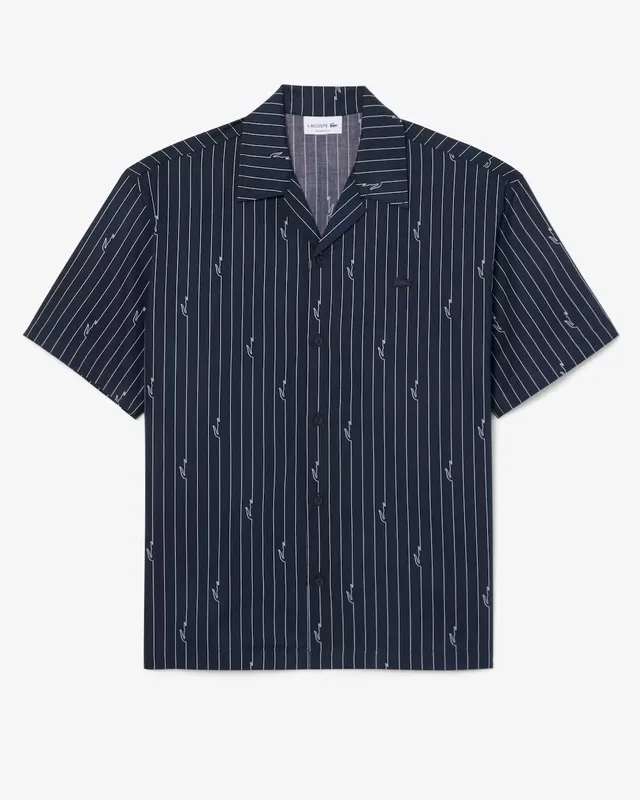 Lacoste CH2343 Camicia Twill Noir Blanc Taglia 41