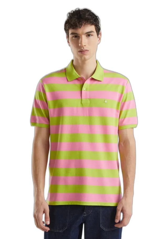 Benetton Polo Uomo a Righe manica corta cotone relaxed