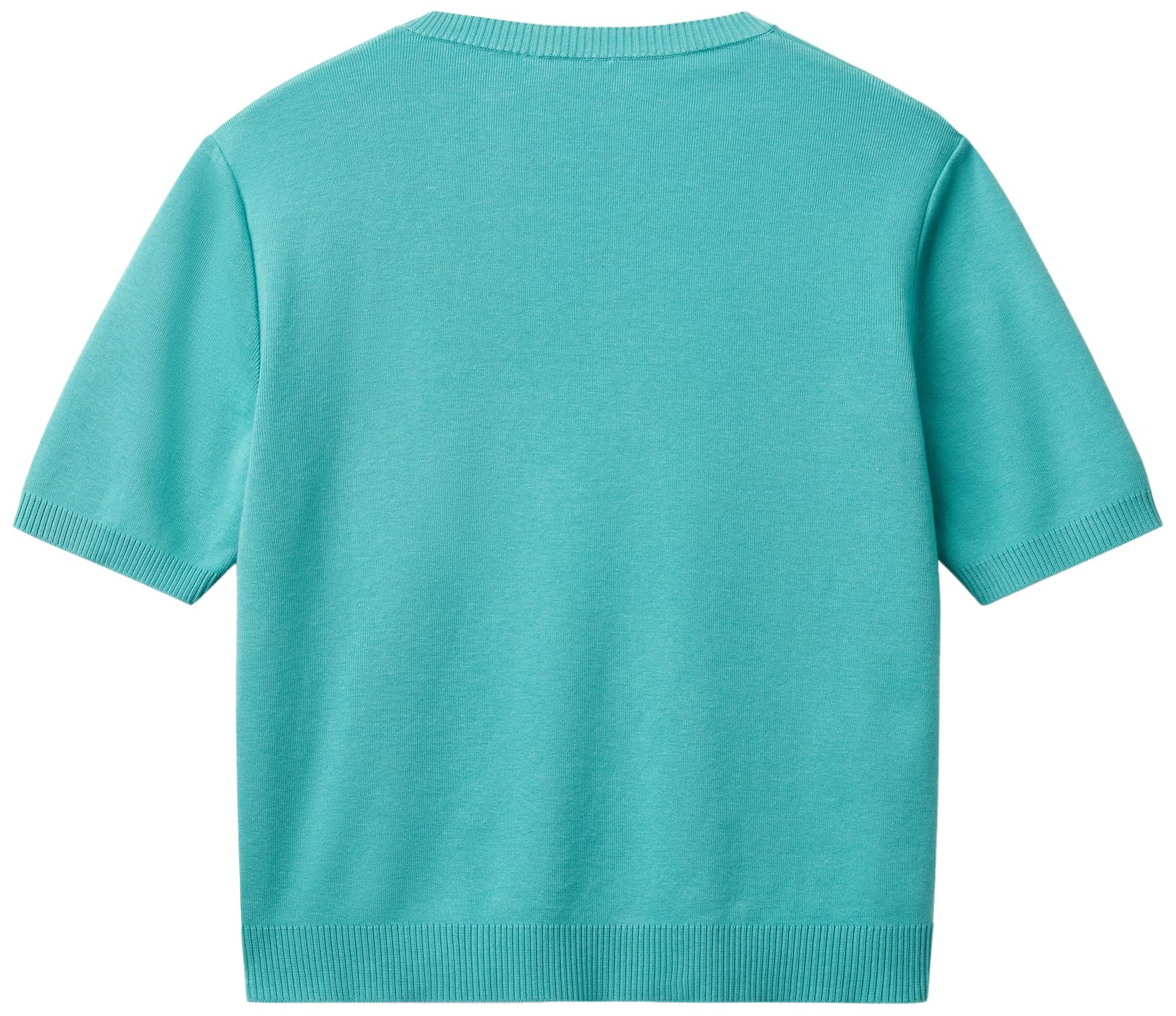 Benetton Maglieria 1091d10d5 maglia donna verde manica corta