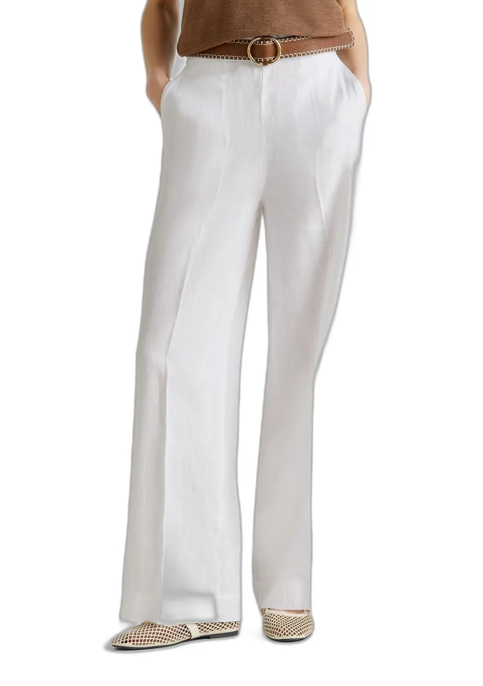 Benetton Pantaloni Pantalone Donna 4aghdf08k S Lino
