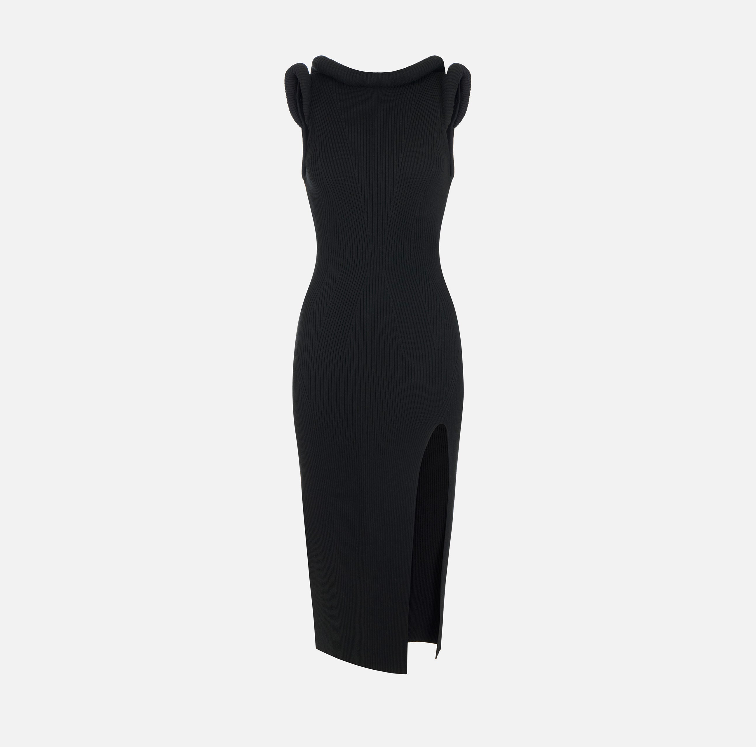 Elisabetta Franchi AM14S66E2 Abito Midi Nero Costine