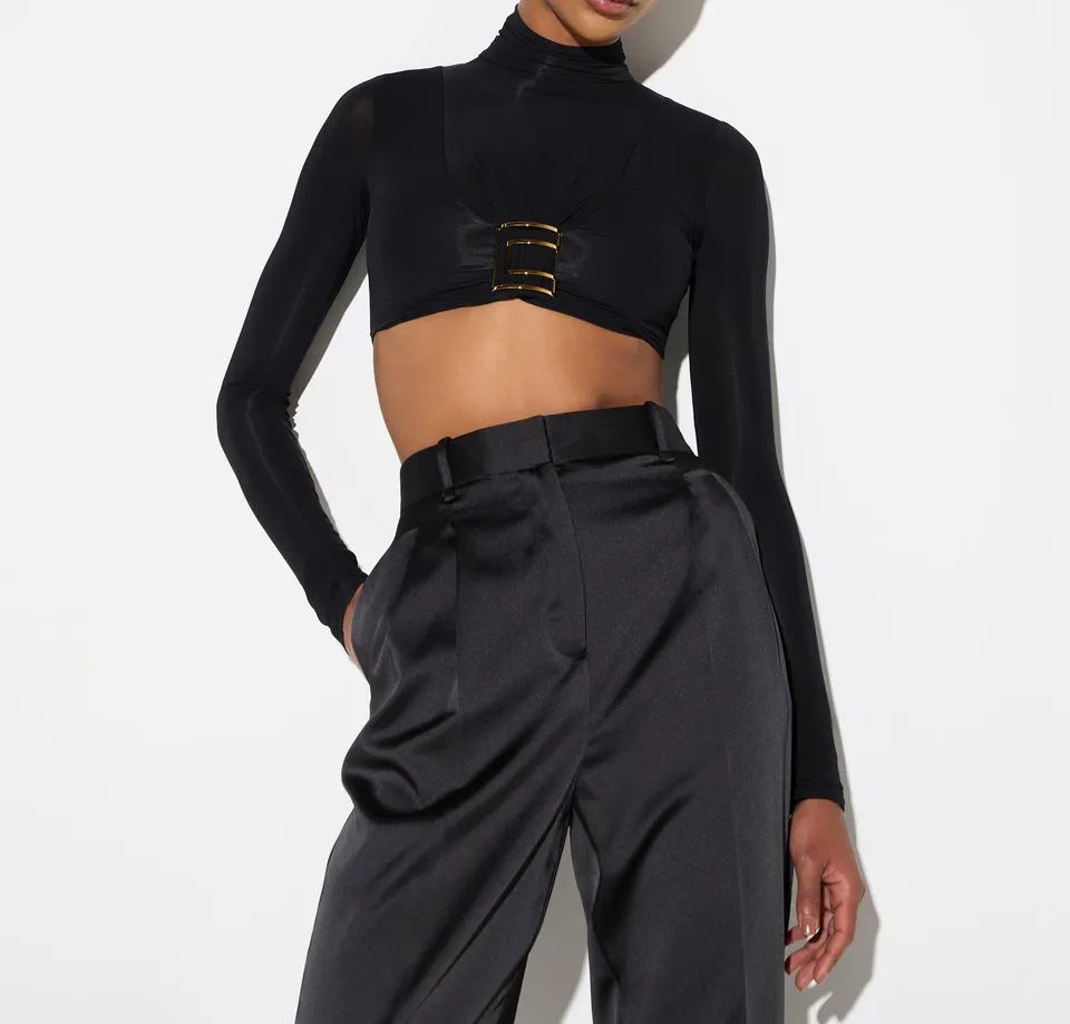 Elisabetta Franchi BO05567E2 body donna nero cut-out