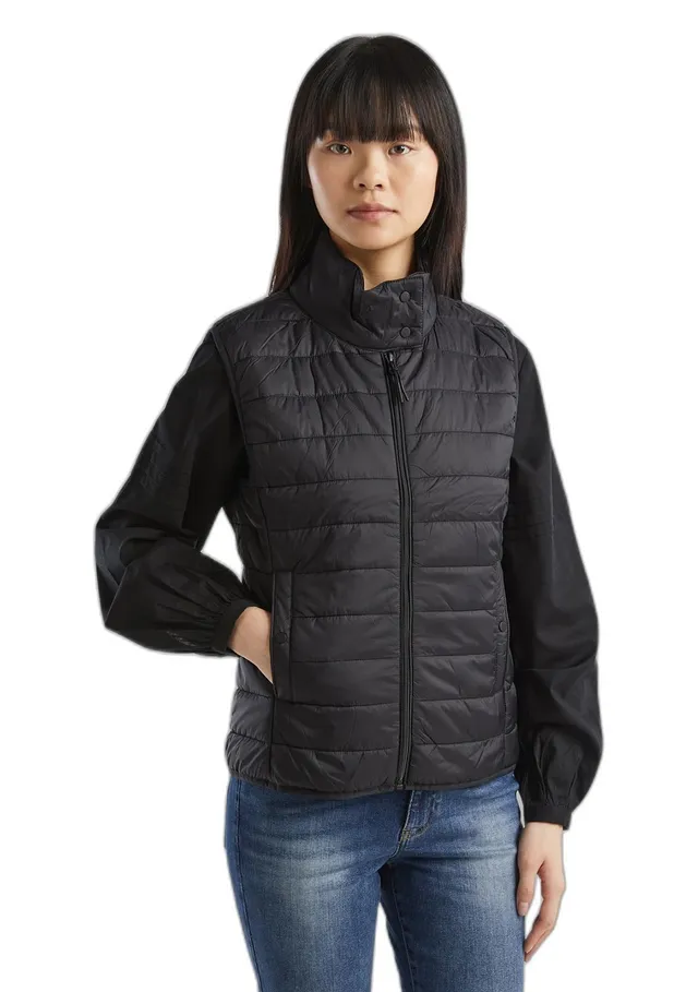 Benetton gilet donna imbottito con zip e tasche laterali