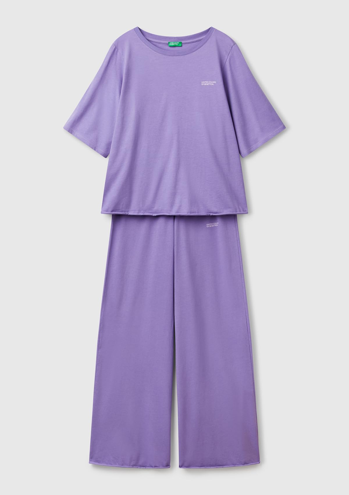 Benetton 35vb3p03p pigiama donna XS maglia+pantalone cotone