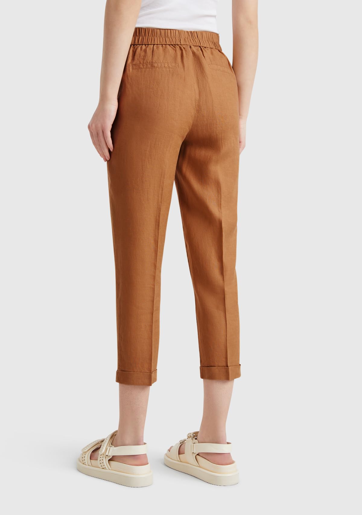 Benetton 4agh558x5 pantalone donna beige 193 tessuto classico