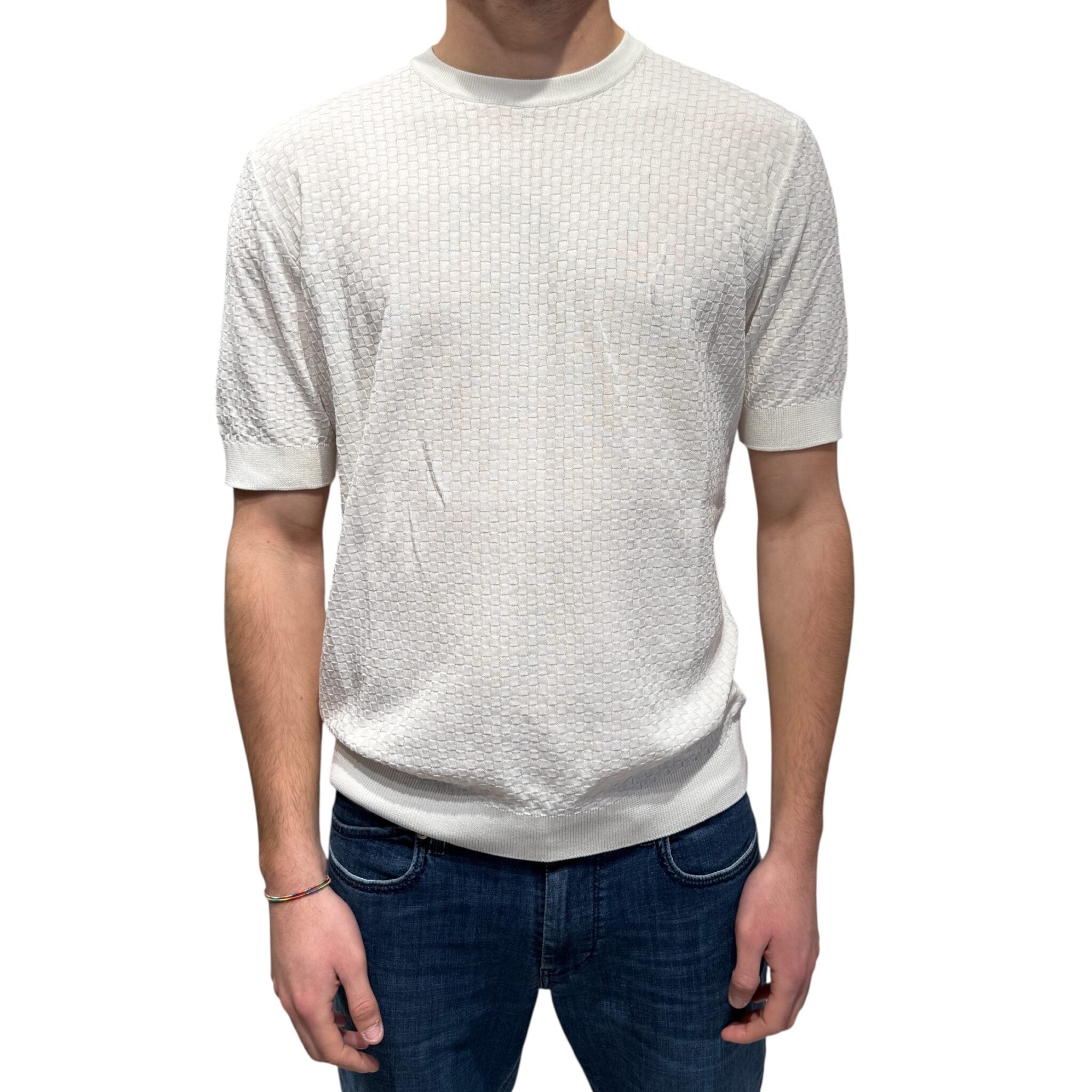 Filippo De Laurentiis CR14Q maglia uomo cotone latte