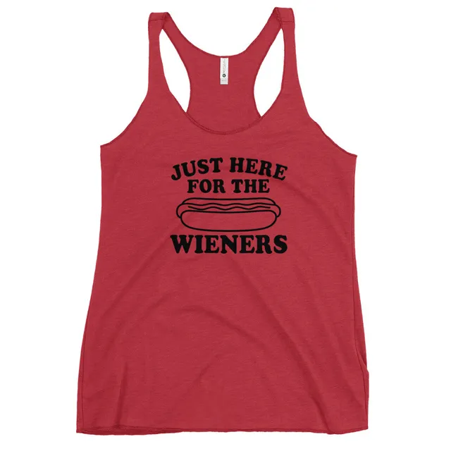 Pure Trash Just Here For Wieners canotta donna nera