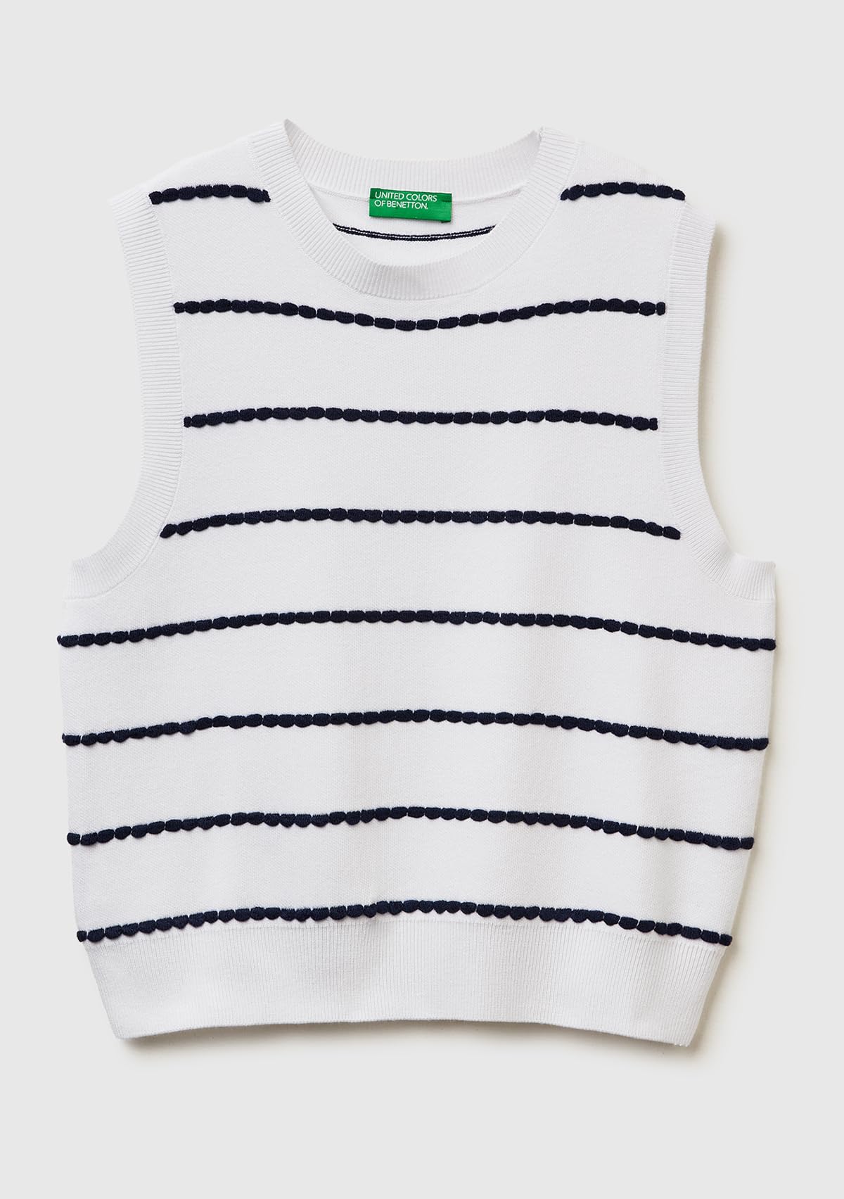 Benetton 104ME10EC Gilet Girocollo Taglia M Jacquard