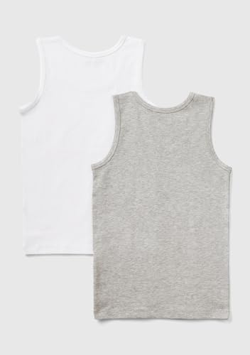 Benetton 3op80h014 Set 2 Canotte Bimbo Grigio 501
