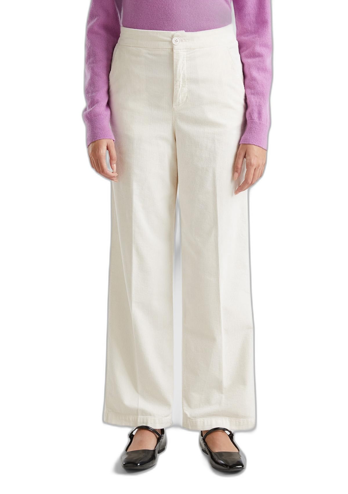 Benetton 4ha2df07i pantaloni donna blu velluto