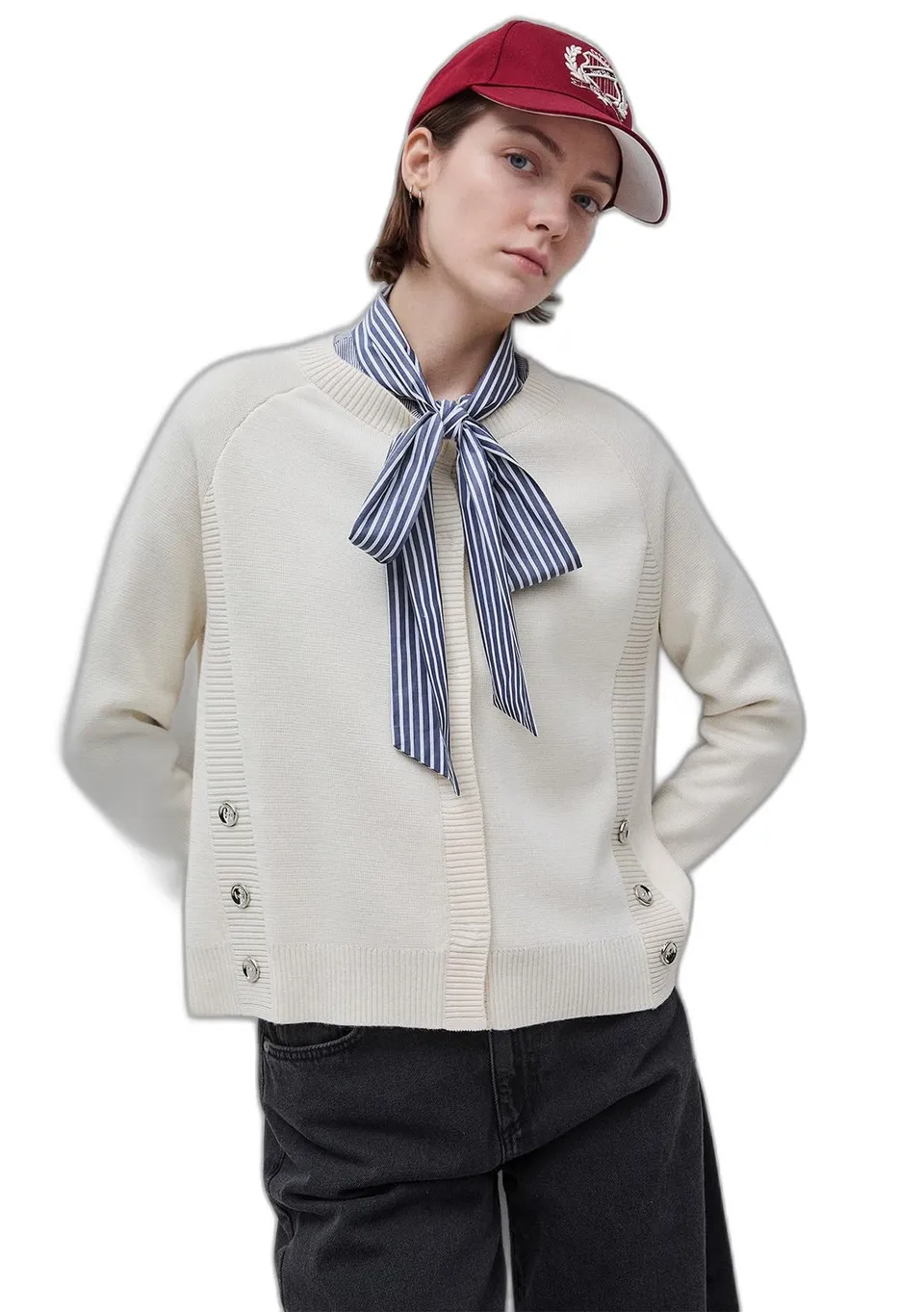 Benetton Maglieria 1j9yd10g0 Cardigan Donna XS Bianco