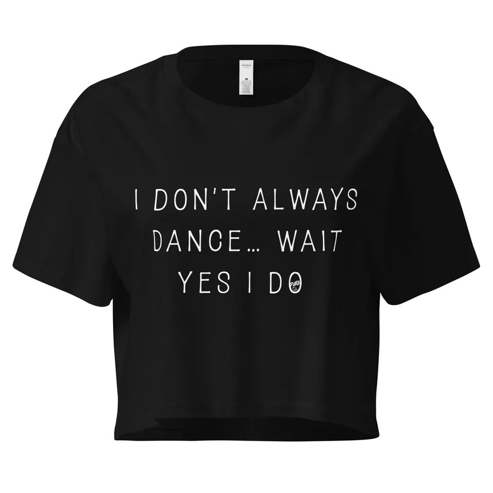 Pure Trash I Don't Always Dance crop top donna nero