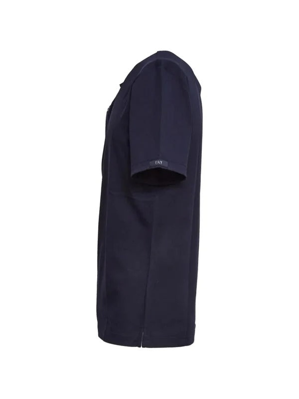 Fay NPMB2521340UC Polo Uomo Blu Jersey Cotone