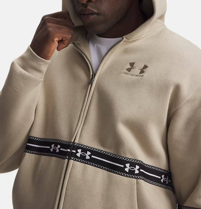 Under Armour Icon Fleece felpa uomo City Khaki zip