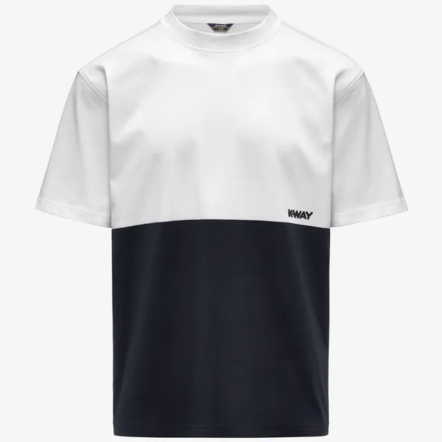 K-Way Solo Jersey K71355W T-Shirt Blue Depth White Cotone