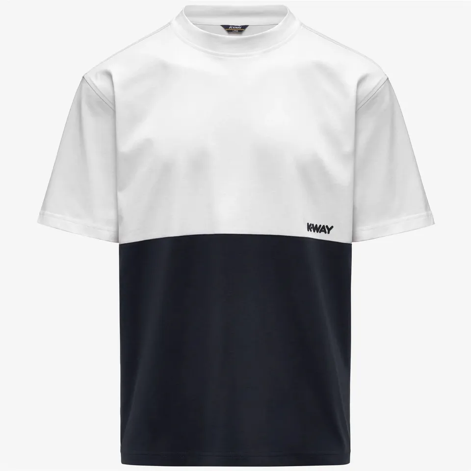 K-Way Solo Jersey K71355W T-Shirt Blue Depth White Cotone
