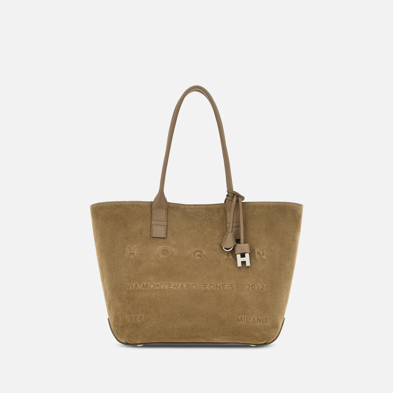 Hogan Address Borsa Shopping Piccola Beige Pelle