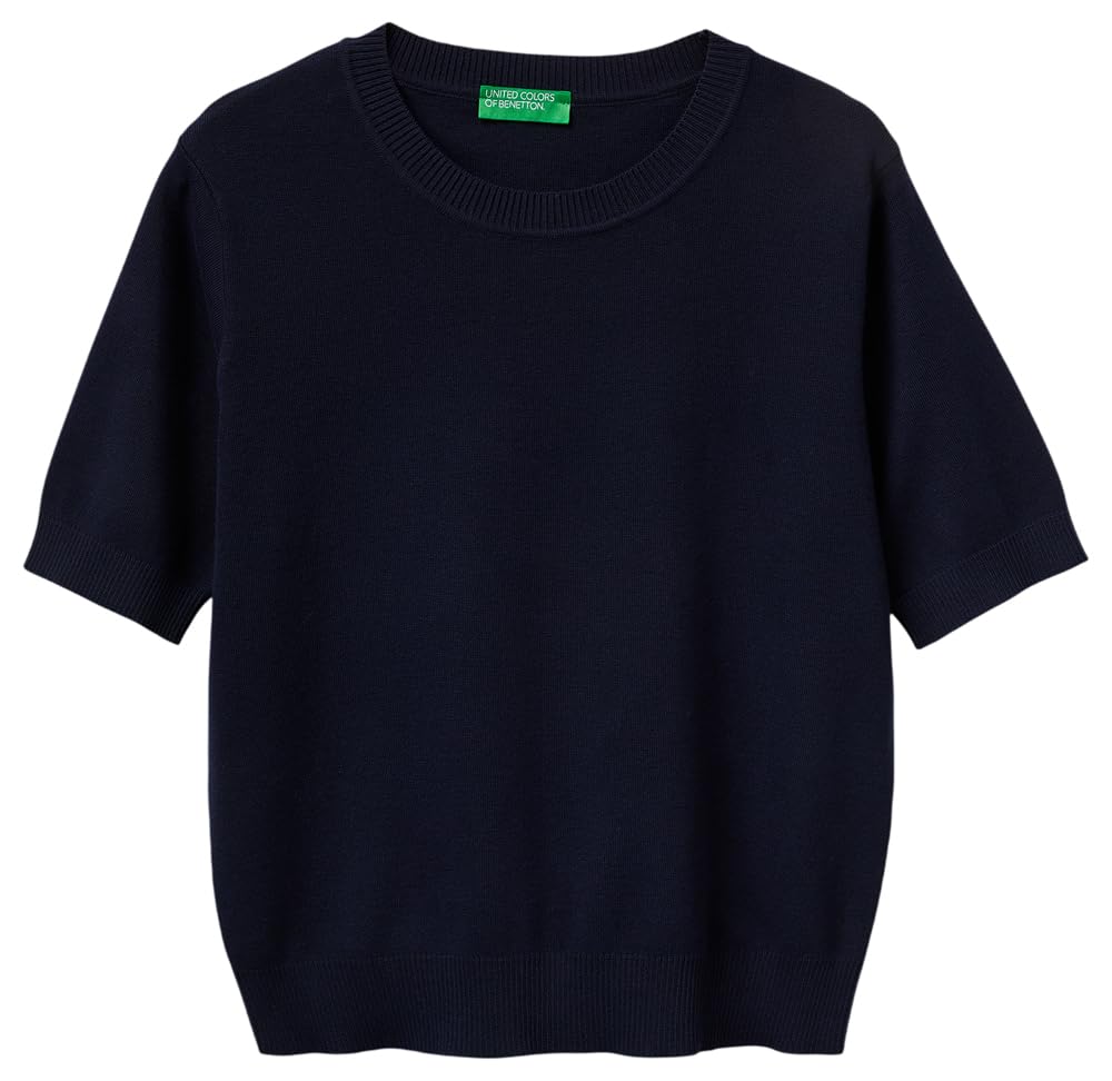 Benetton Maglia Donna Girocollo Manica Corta Regular