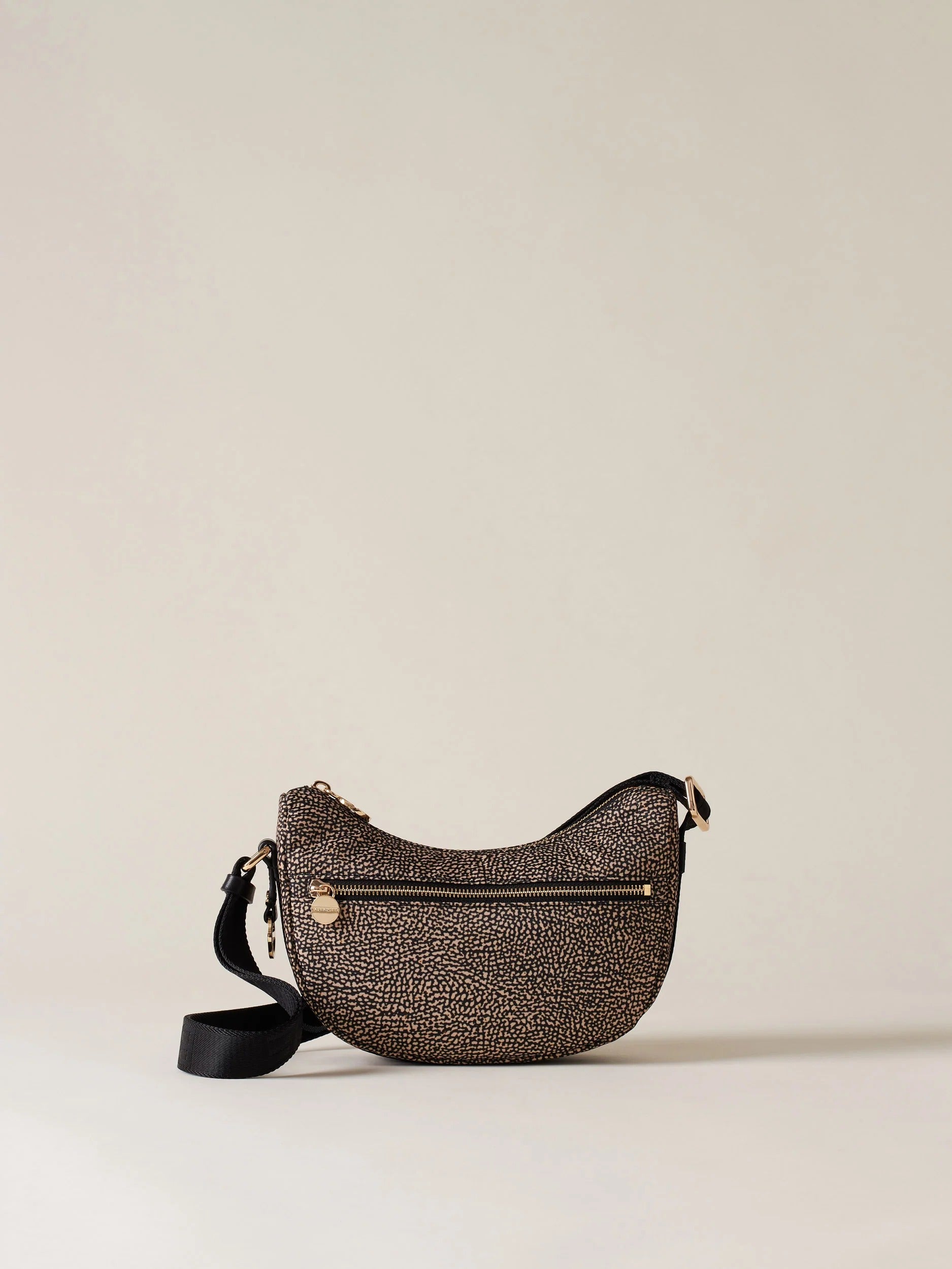 Borbonese Luna Mini 934137 I15 Borsa OP Naturale Nero