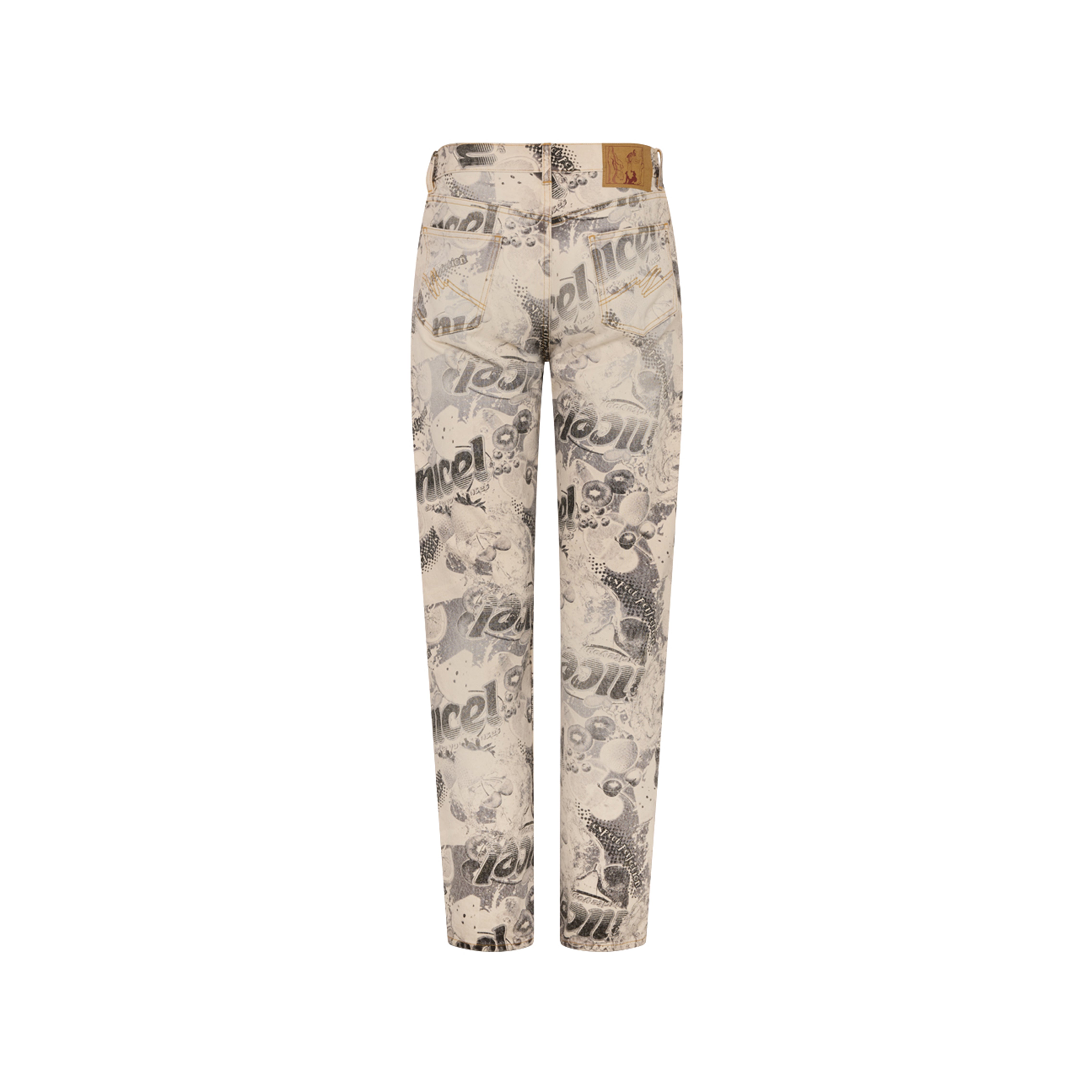 Martine Rose 5 Pocket Jean jeans black white fruits cotone