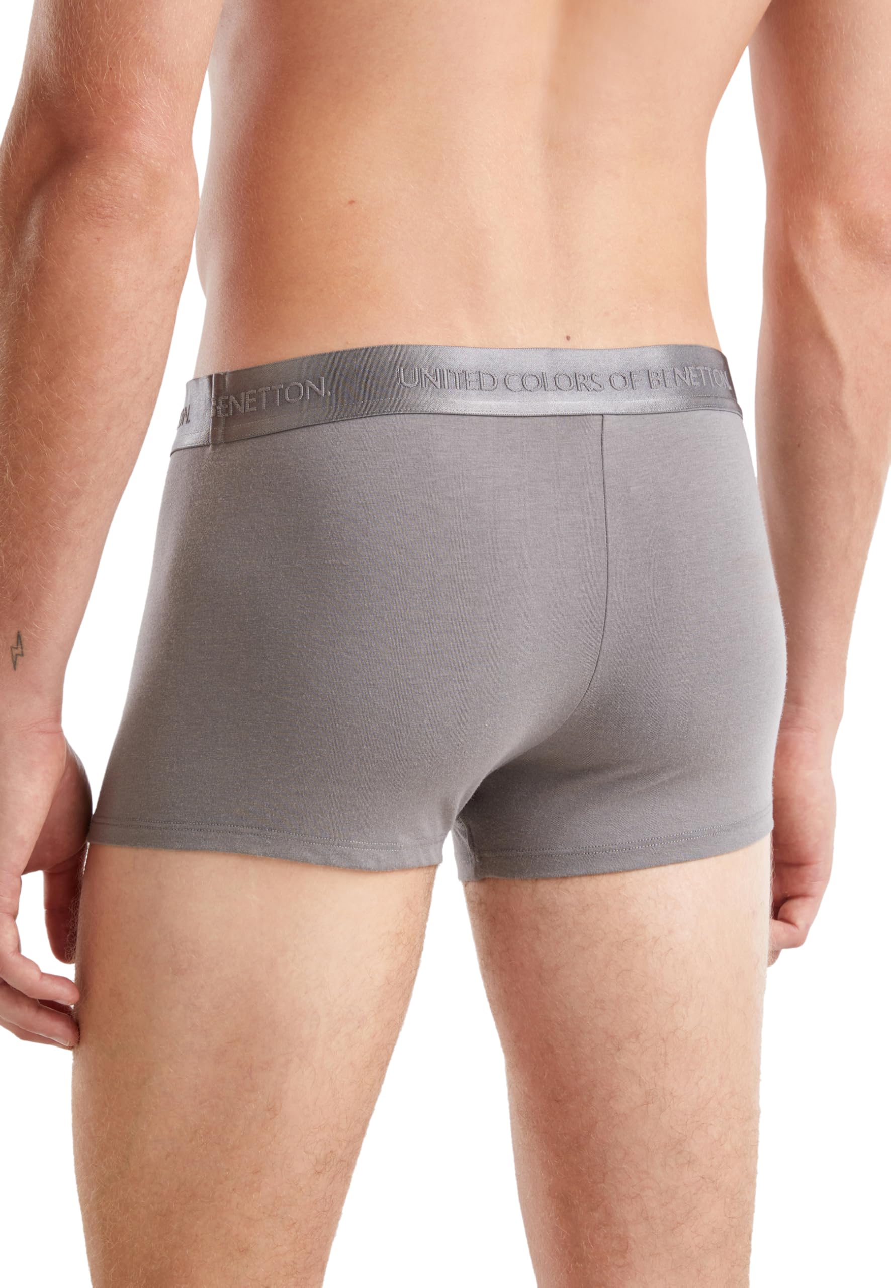 Benetton 3xkp2x00x boxer uomo L jersey stretch nero