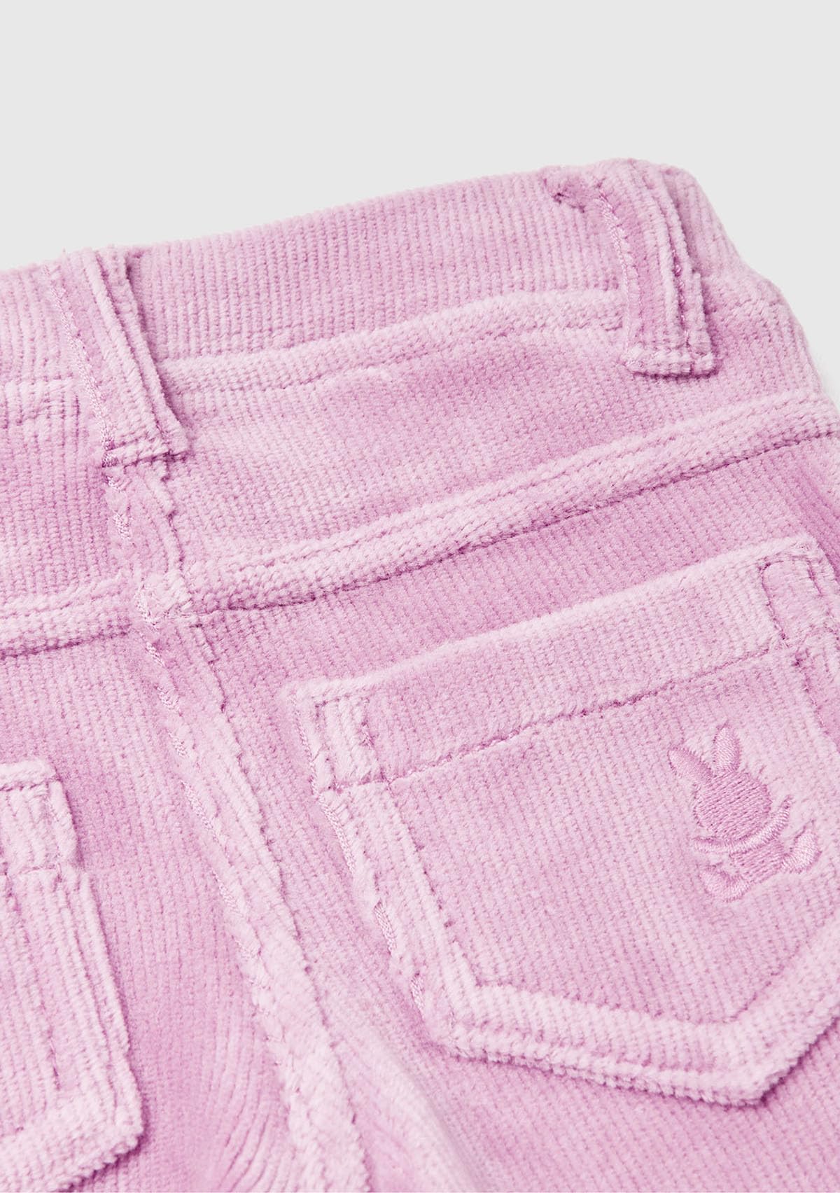 Benetton 4DZBAE003 pantaloni bimbo cotone rosa ricamo coniglio