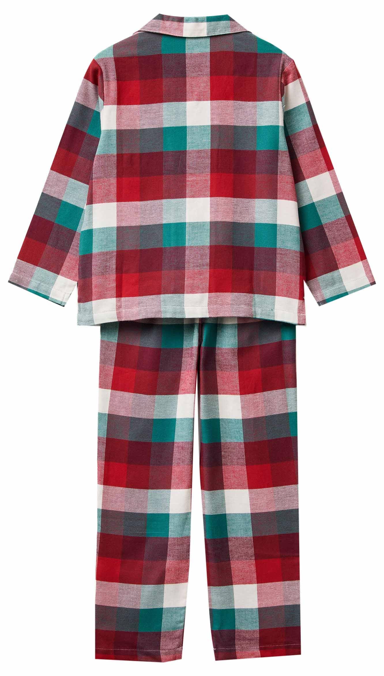 Benetton Set Pigiama Bambini XS flanella aperto
