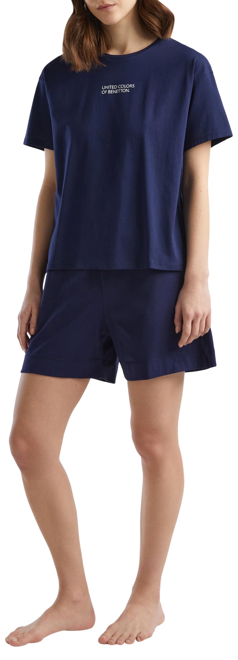 Benetton Shorts Pigiama Donna XS Blu Notte jersey