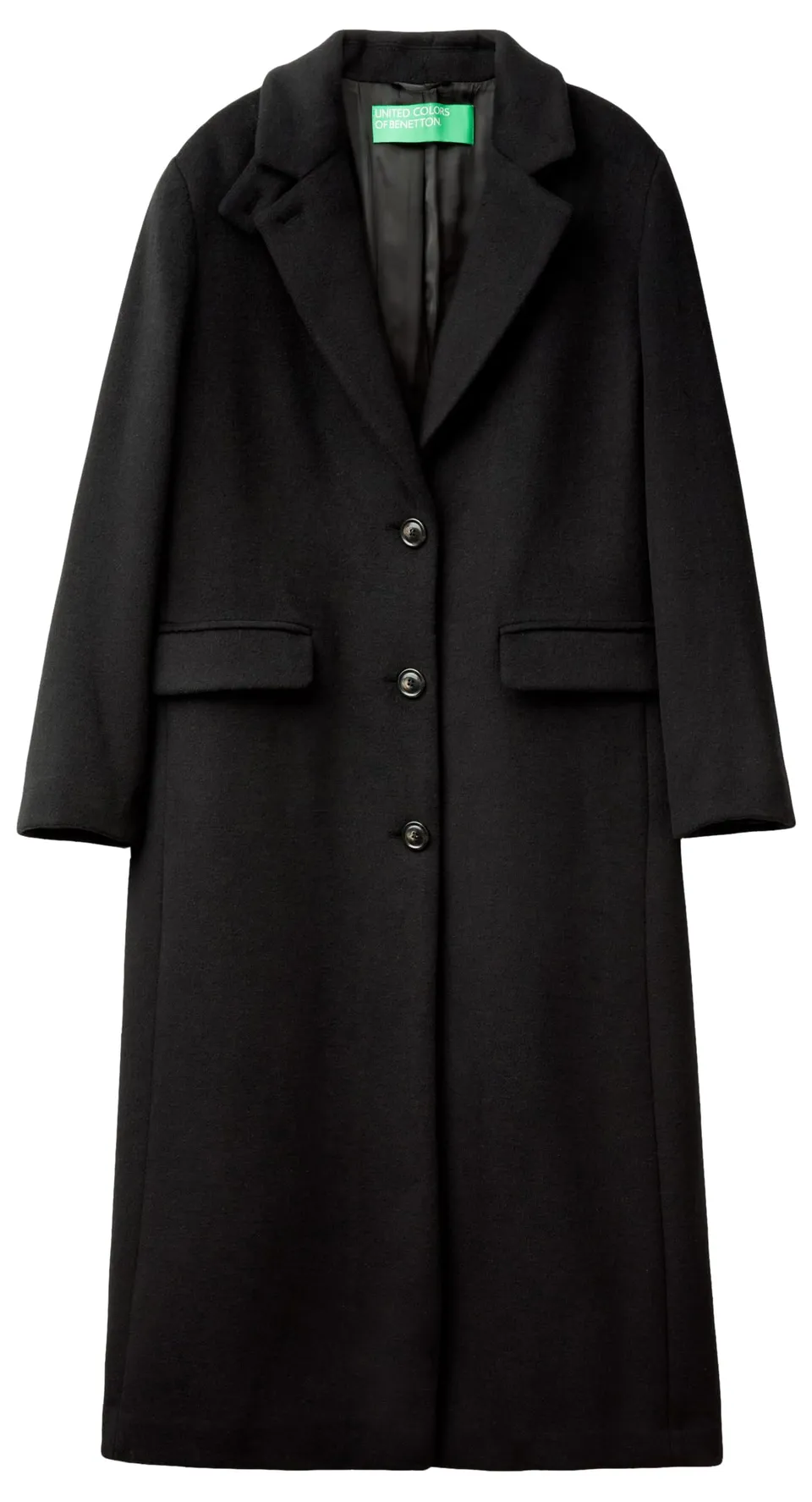 Benetton Cappotto 28hfdn069 Donna Lungo Lana