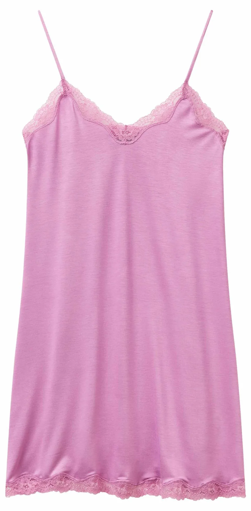 Benetton 3z123v00i Sottoveste Donna S Rosa Viscosa