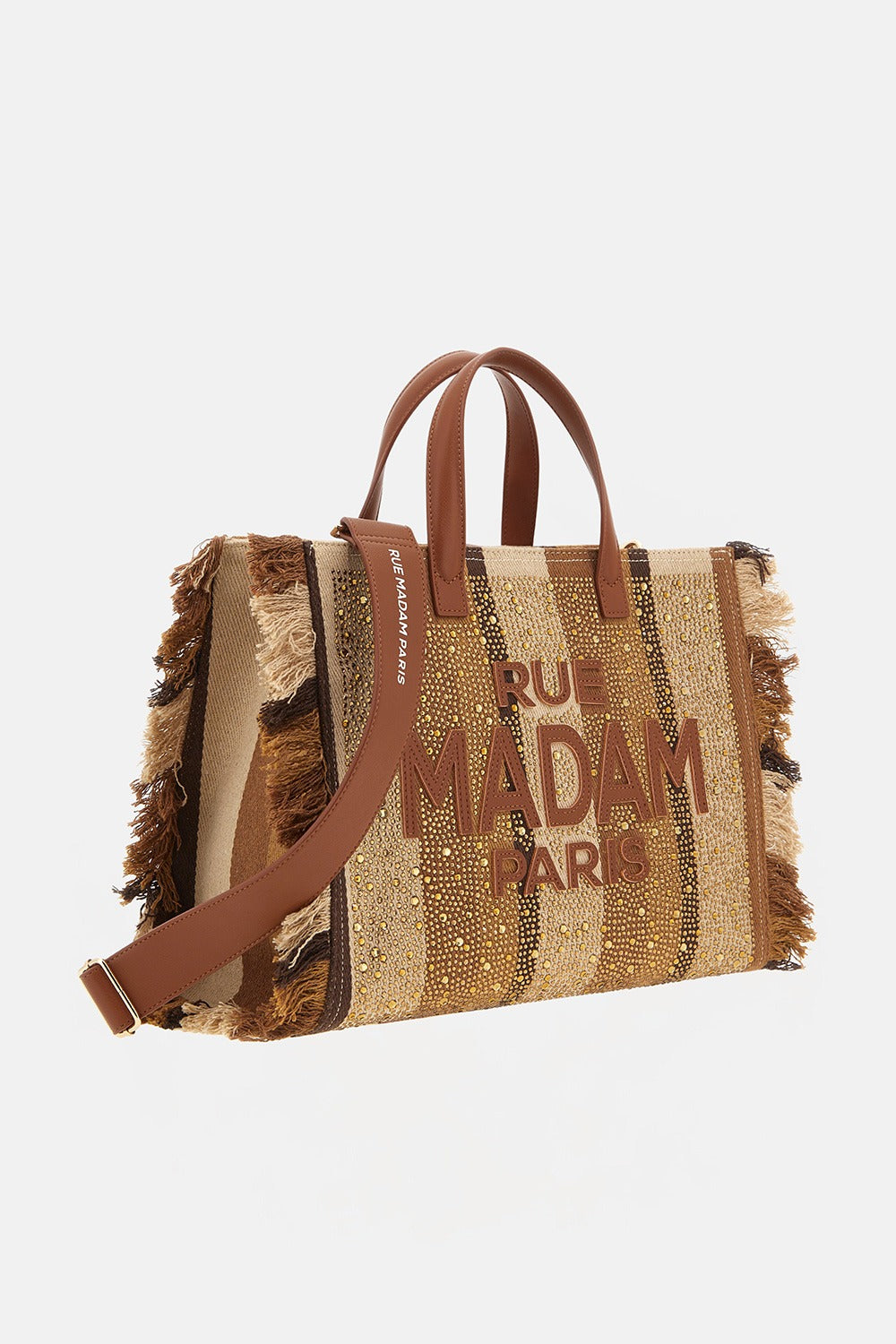 Rue Madam 1528 Casablanca Tote borsa stripes brown