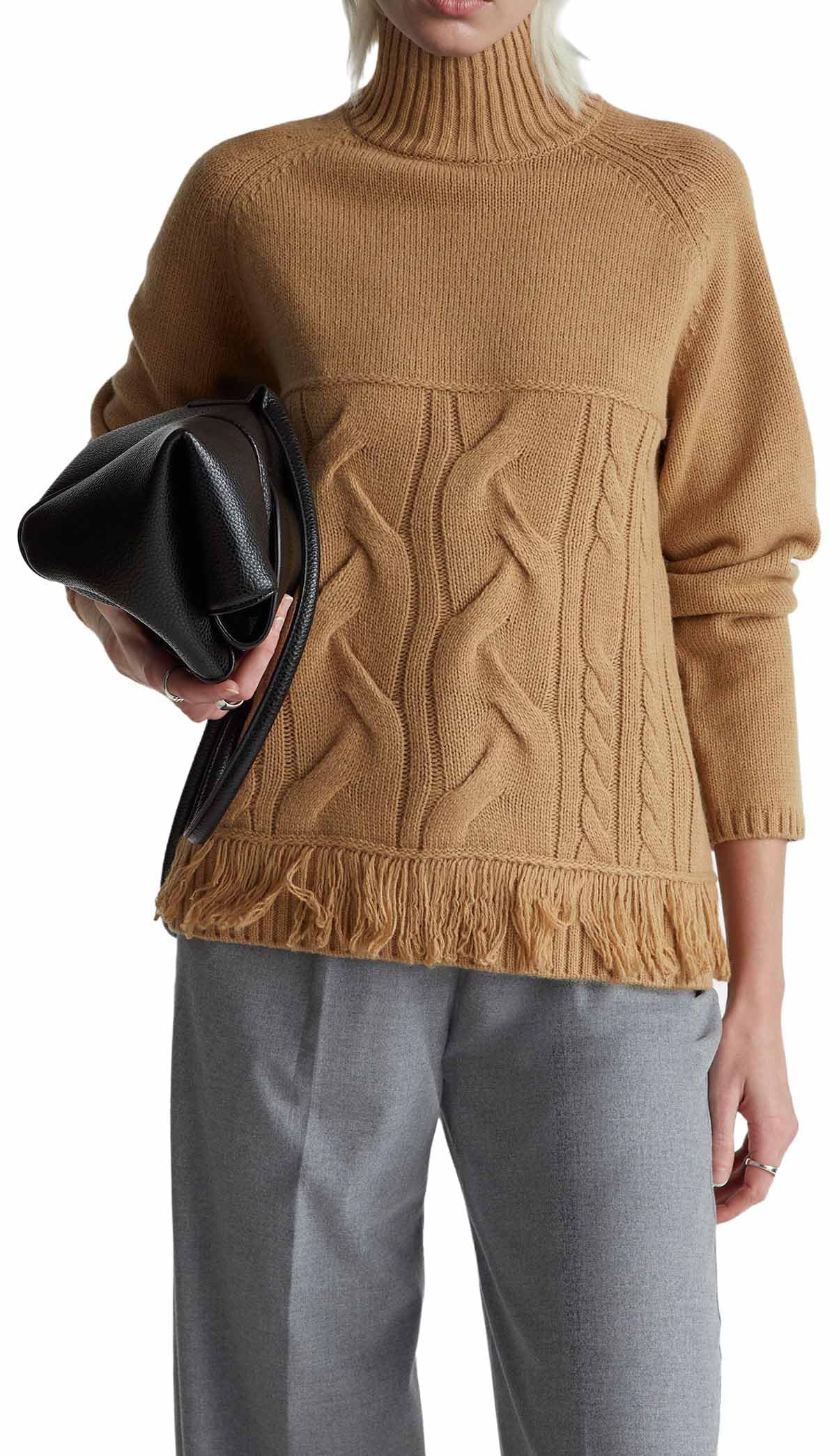 Benetton 191vd204a Maglione Donna Collo Alto Verde