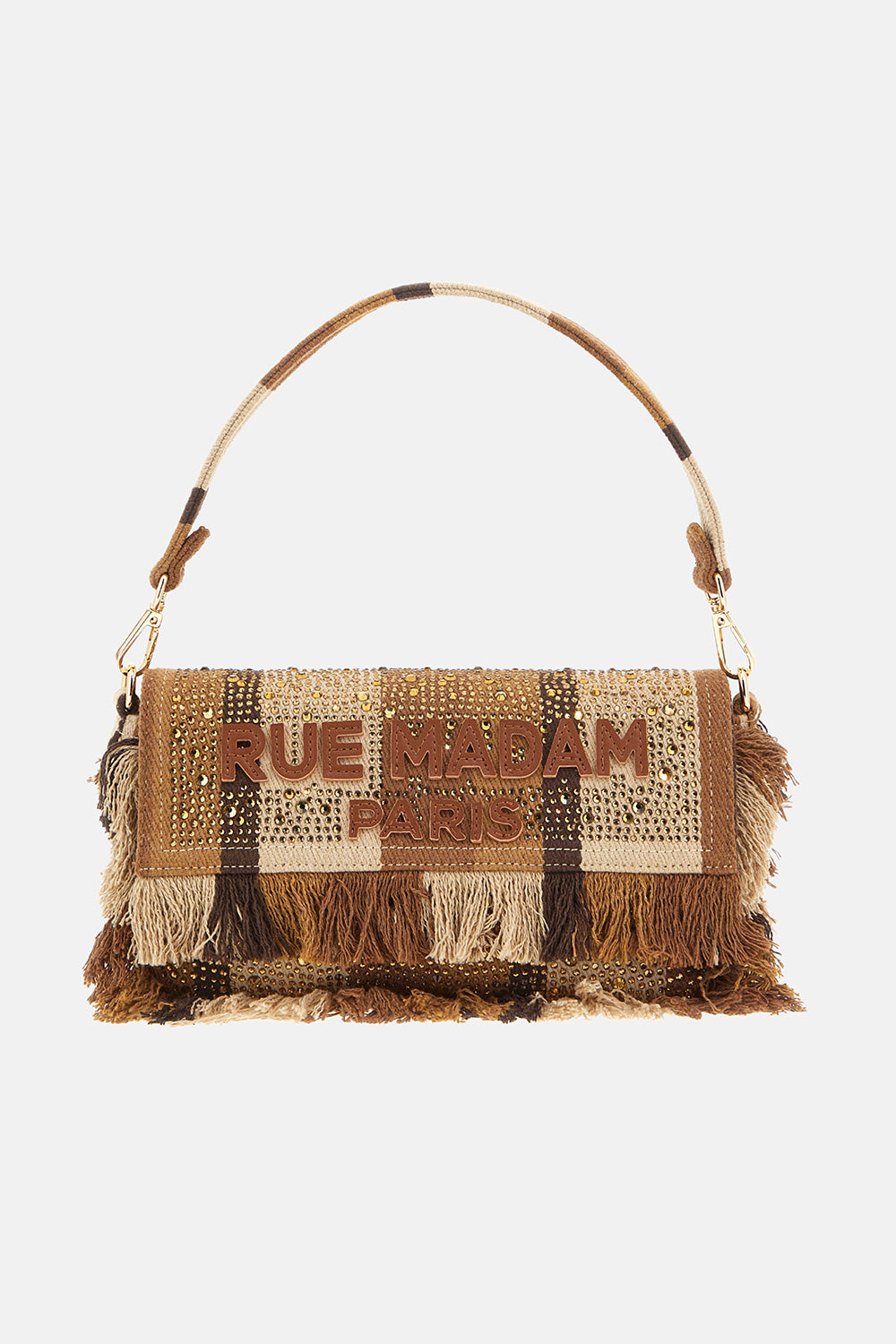Rue Madam Casablanca 1530 borsa shoulder marrone righe