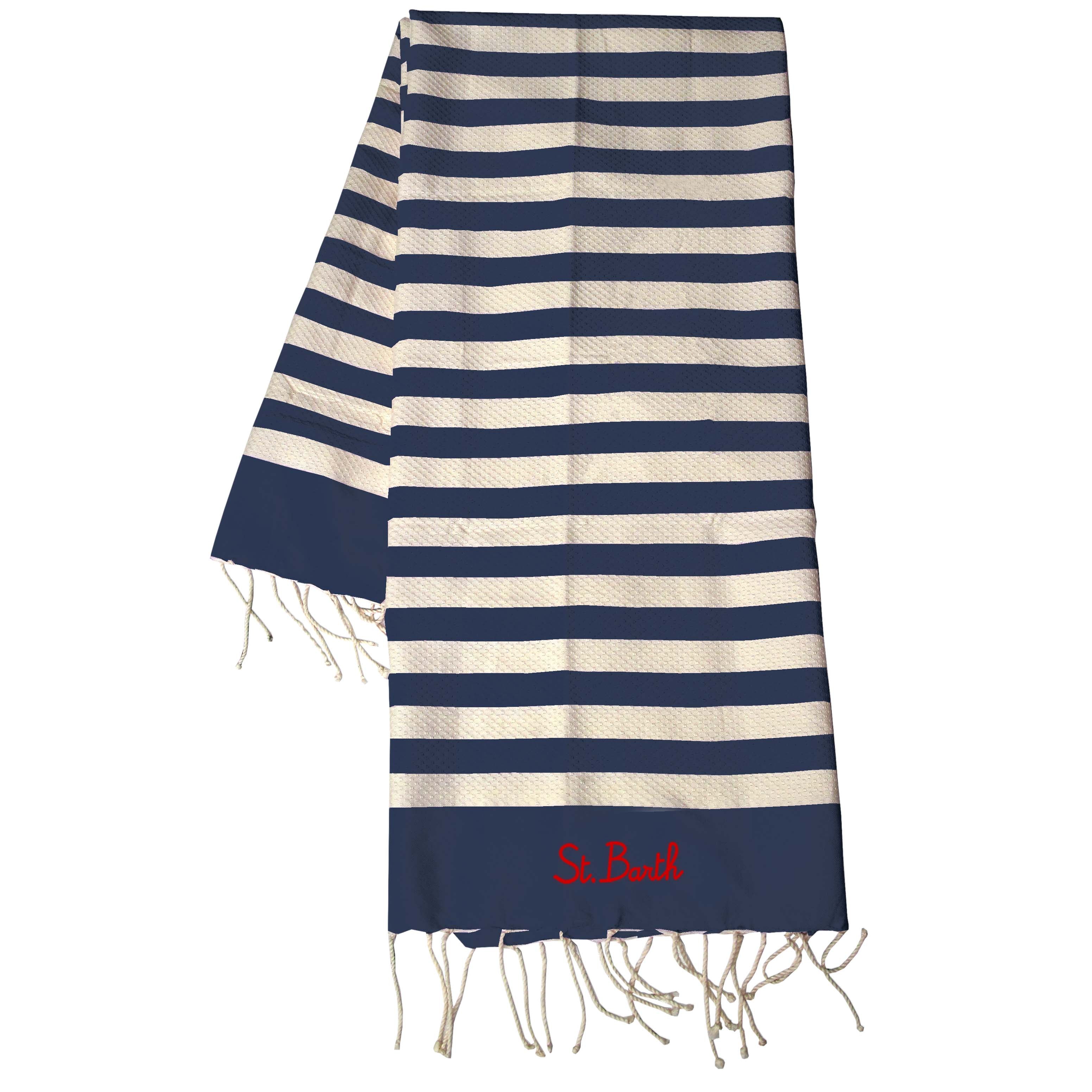 MC2 Saint Barth Foutas N telo mare navy cotone 100x200 righe