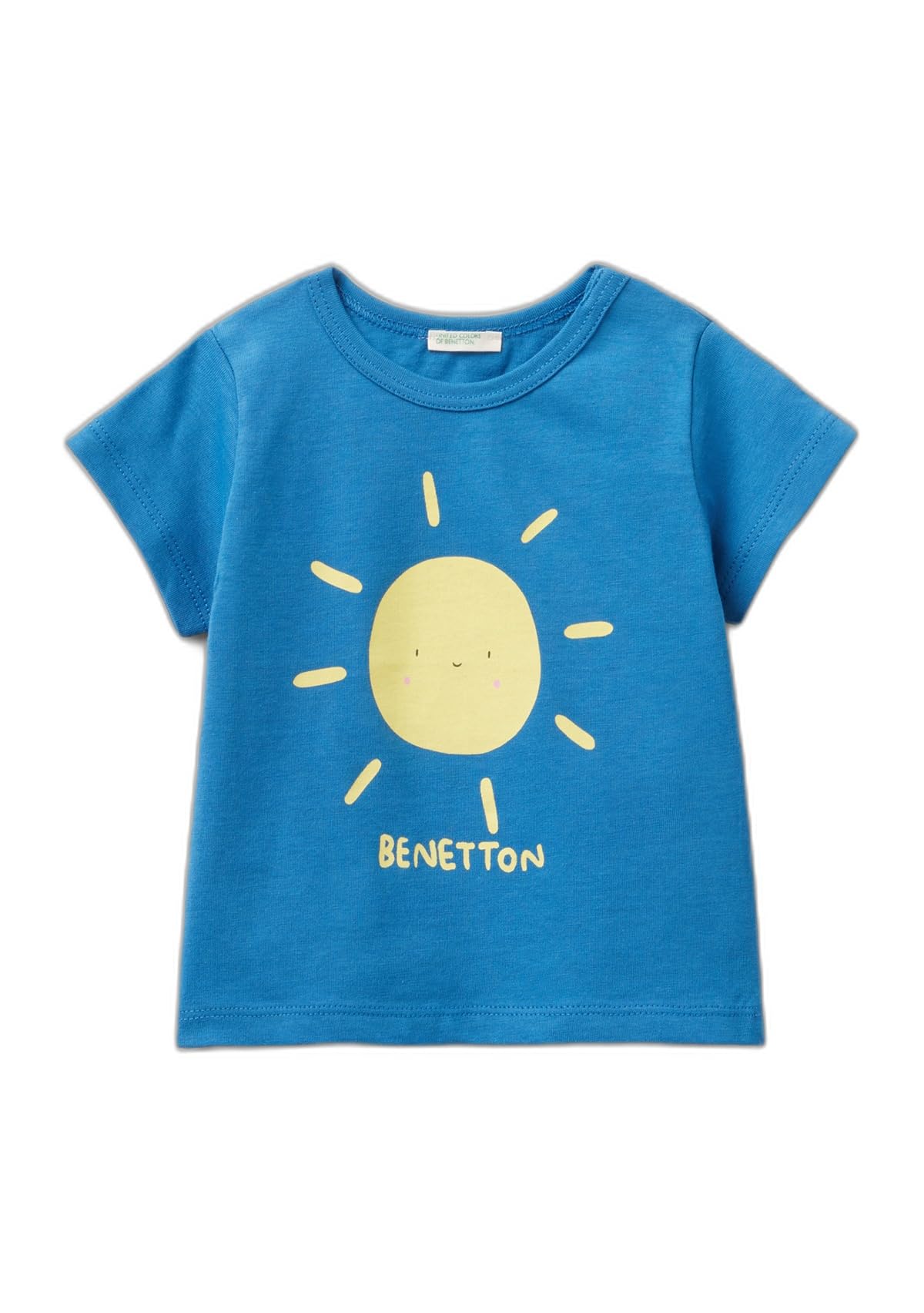 Benetton 3i1xa1051 T-Shirt Neonato Cotone Blu