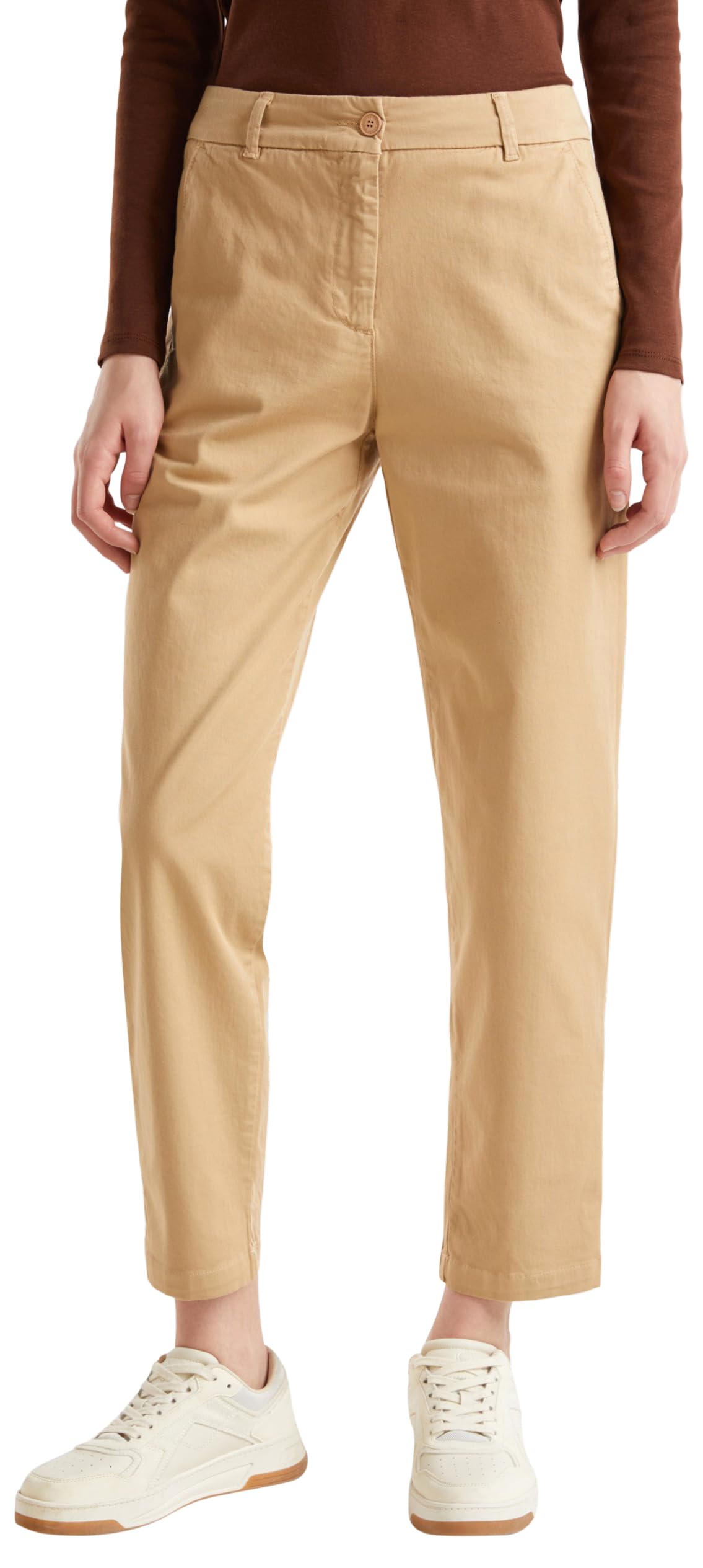 Benetton 4gd7df06u pantaloni donna taglia 42 gabardina stretch