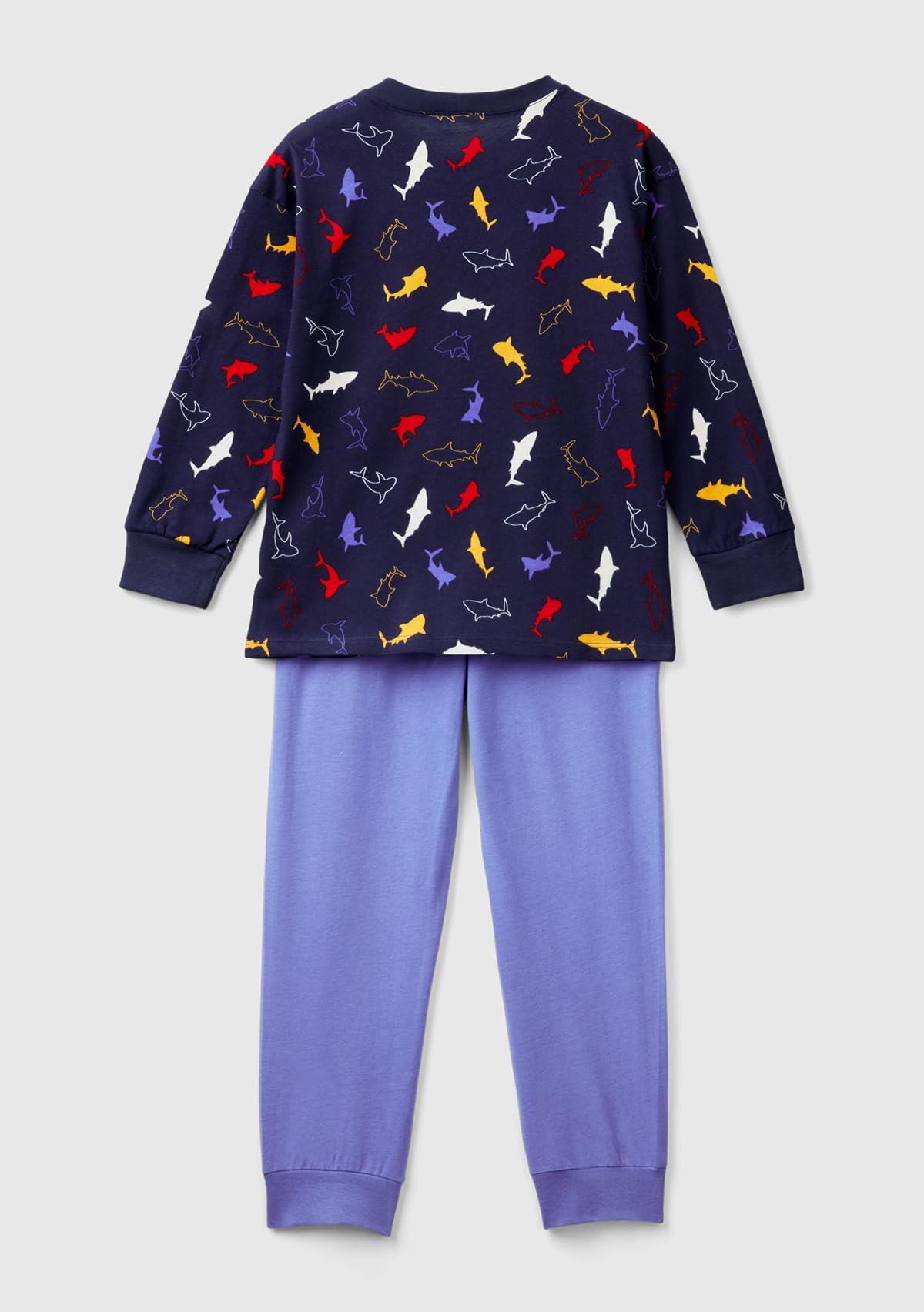 Benetton Pigiama Bambini Jersey Cotone Allover Taglia 90