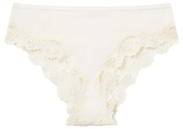 Benetton Slip Donna Mutandine Elastiche con Pizzo Sgambato