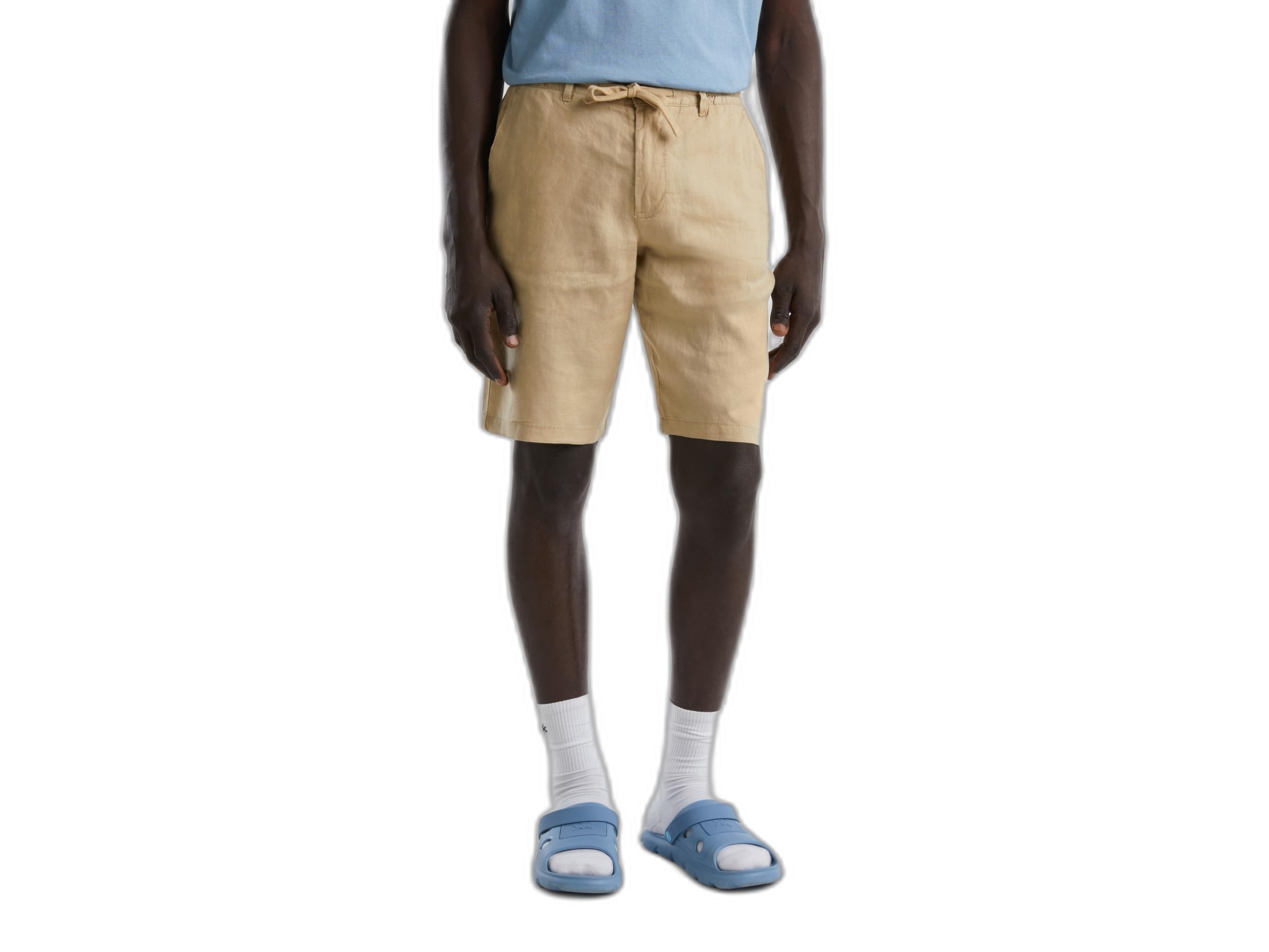 Benetton bermuda uomo lino elastico uso quotidiano