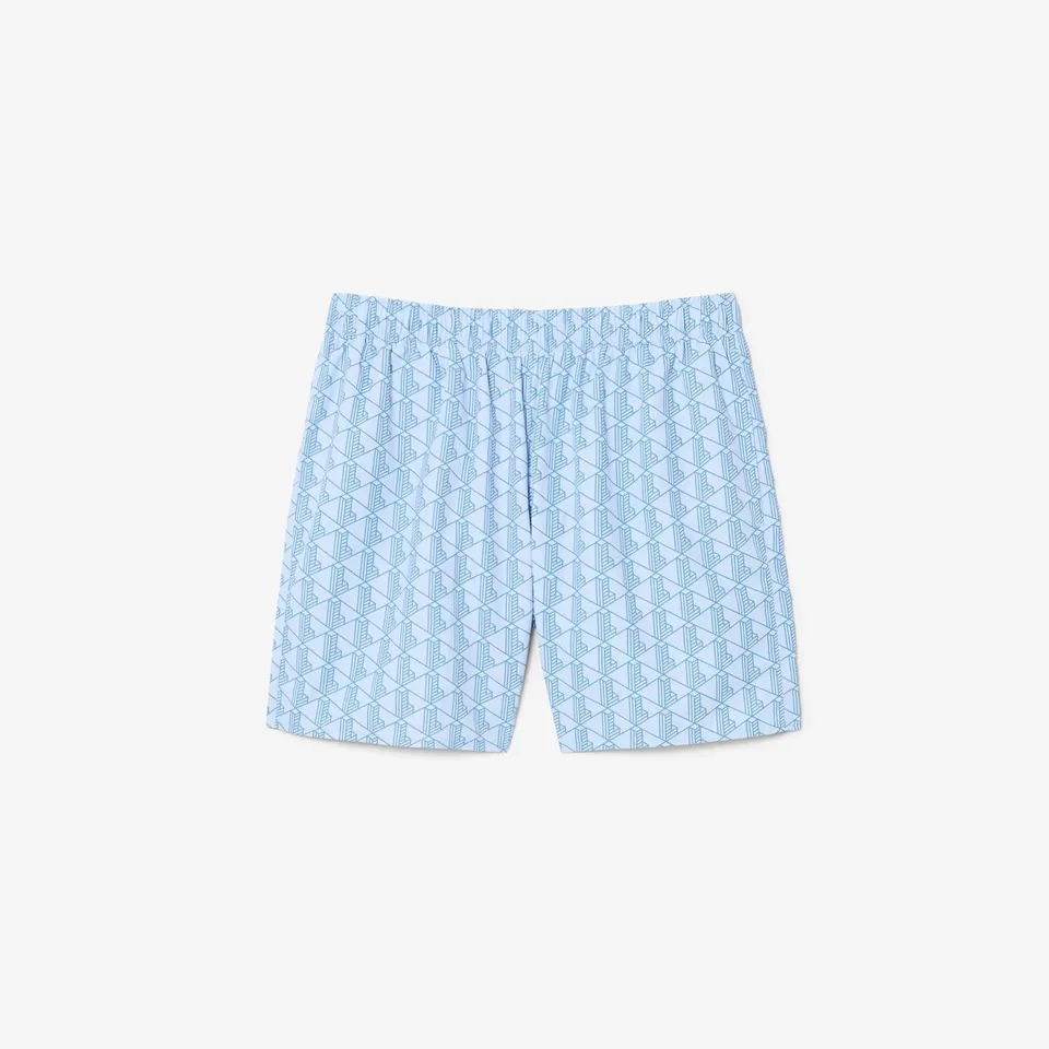 Lacoste MH9086 Jacquard Monogram Boxer Mare Blu Taglia S