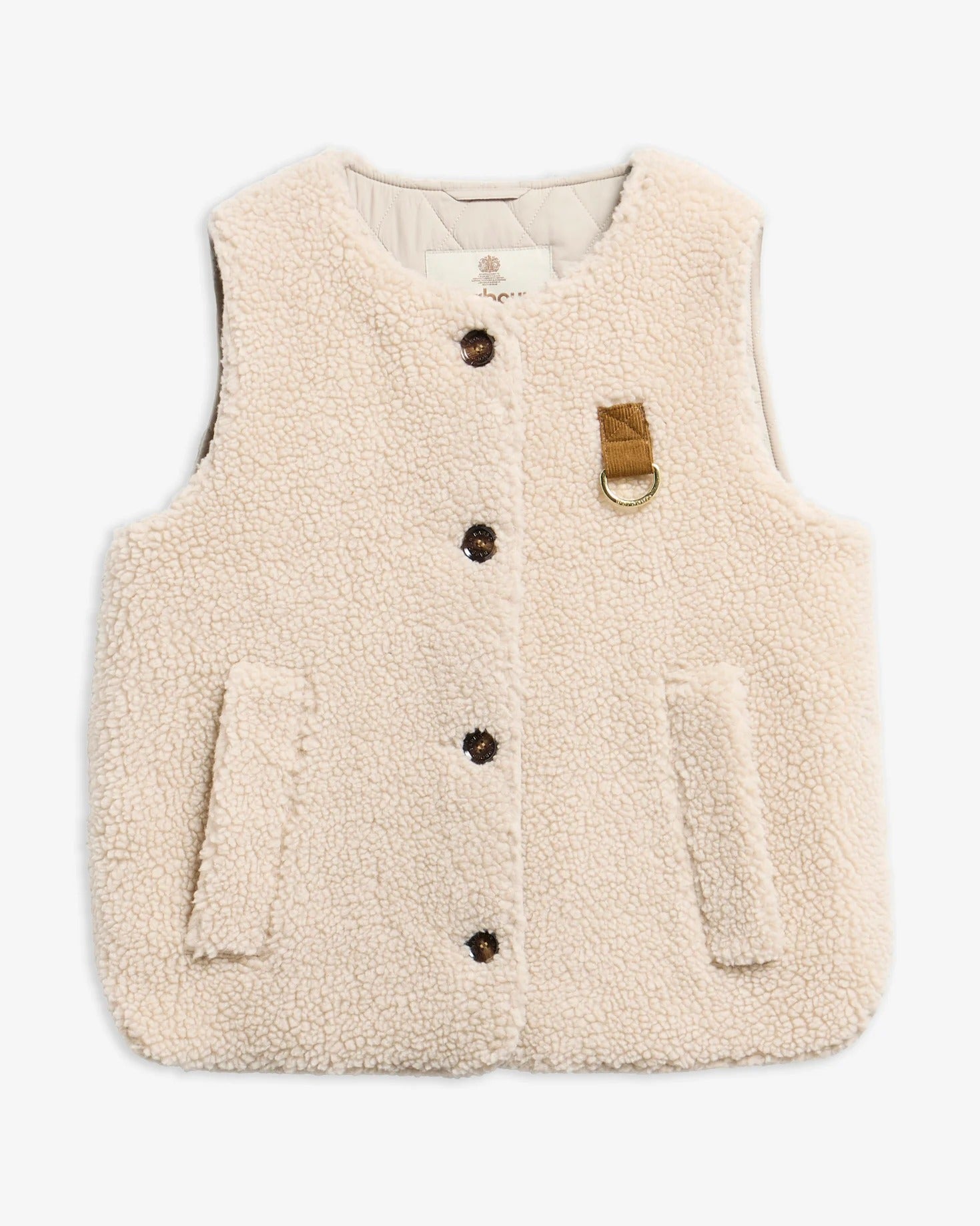 Barbour Bowes LGI0228 gilet donna ecru pile teddy