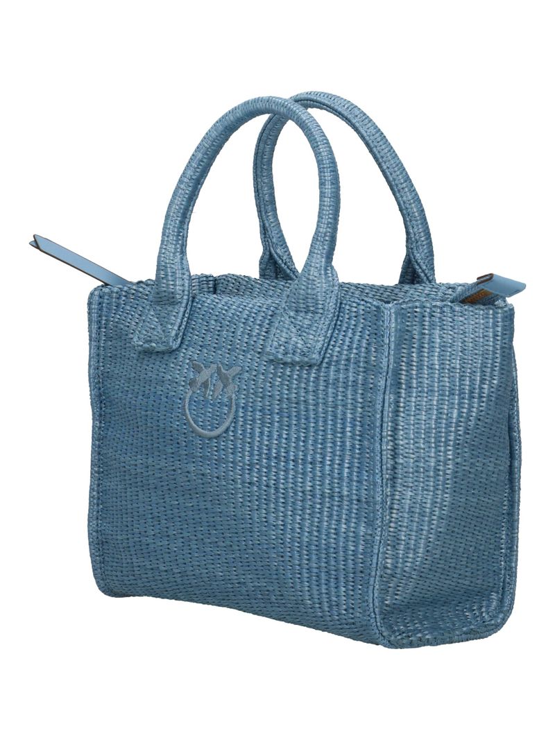Pinko Beach Raffia Mini Shopper Azzurro 30x30 rafia