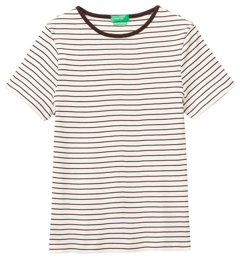 Benetton 339pd10bx T-shirt Donna panna slim fit