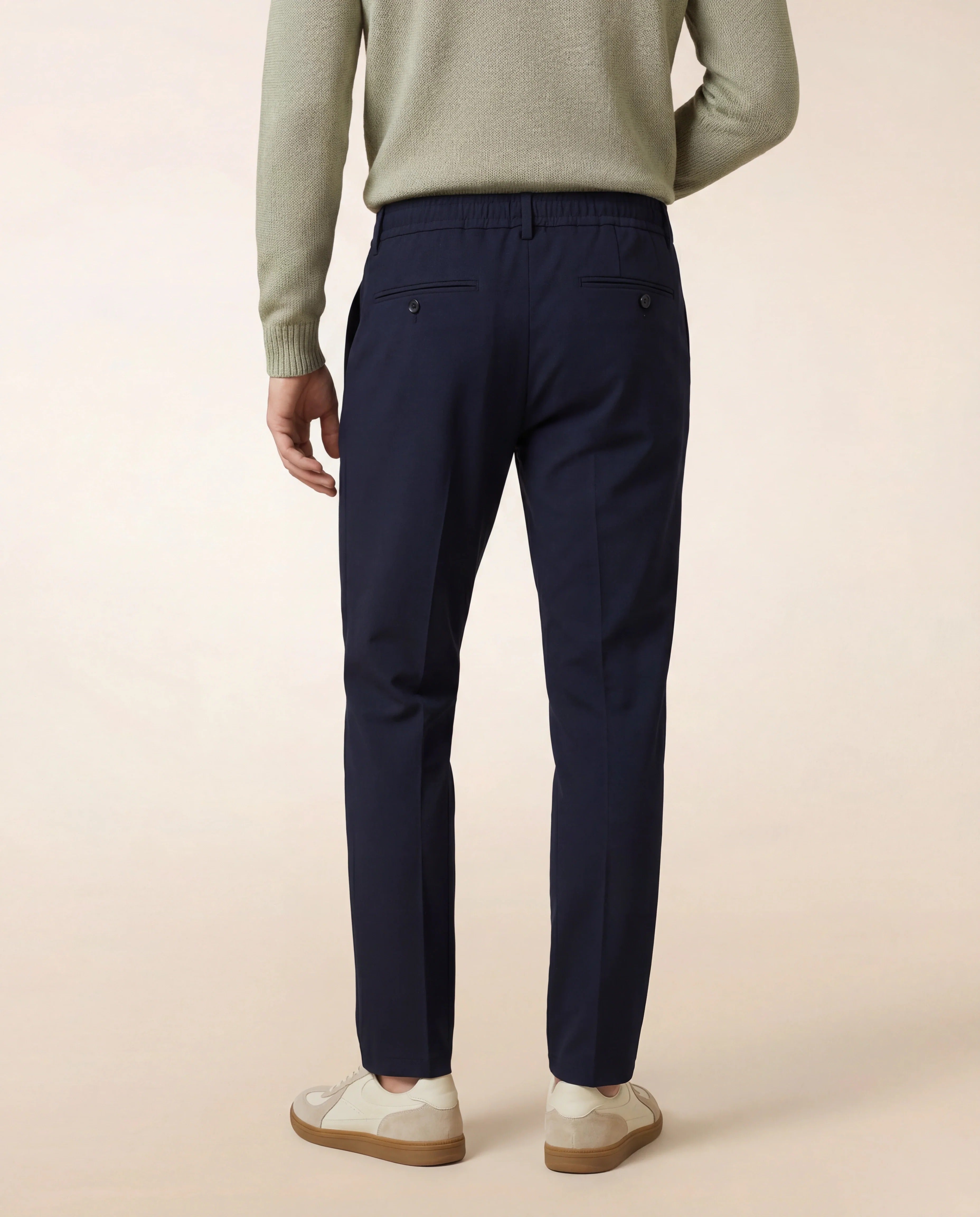 Cruna Mitte 1714 pantalone uomo Notte lana tapered