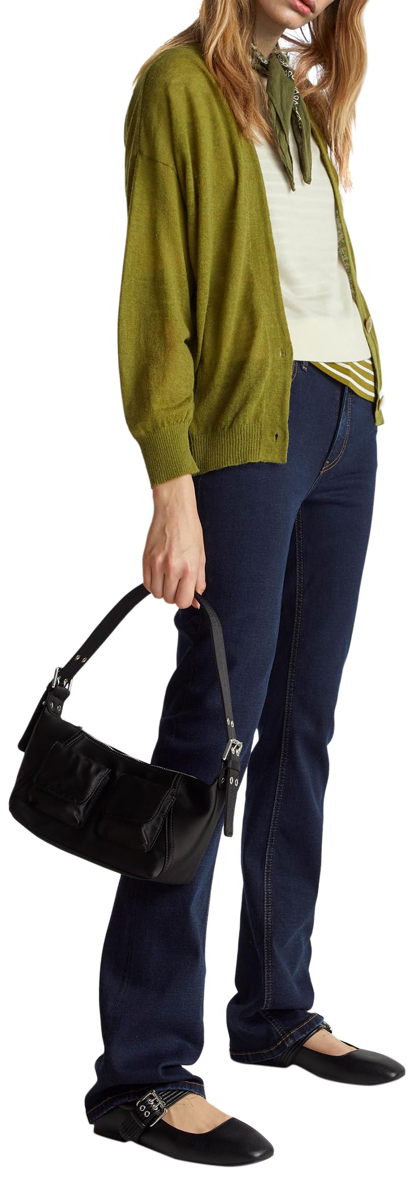 Benetton Pantaloni Denim Bootleg Donna Stretch 5 Tasche